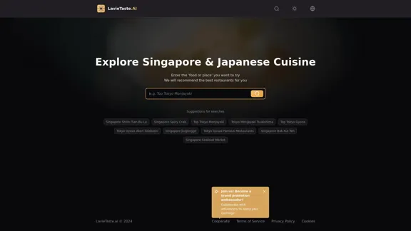 LavieTaste.AI - Explore a Culinária de Singapura e Japonesa