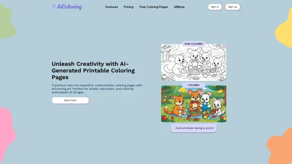 AI Coloring Printable Sheets Generator