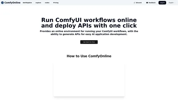 Run ComfyUI workflows online and deploy APIs with one click.