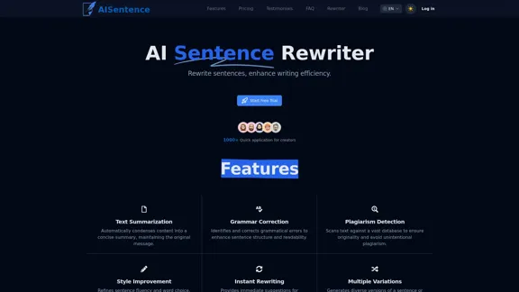 AI Sentence | Free Online AI Sentence Rewriter Tool 2024