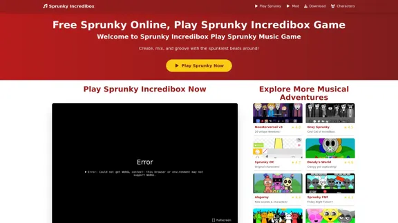 Sprunky Incredibox: juego Sprunky en línea, crea ritmos Sprunky gratis