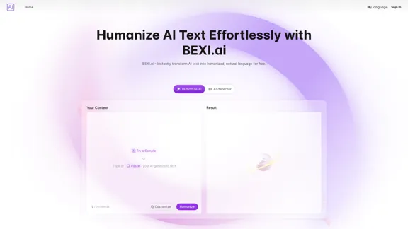 BEXI.ai - Humaniza Texto de IA | Herramienta Gratuita de Humanización de IA para Lenguaje Natural