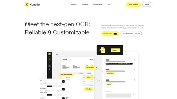 Koncile Extract - A nova geração de OCR finalmente confiável e personalizável