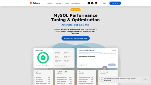 Outil d'optimisation des performances MySQL - Releem