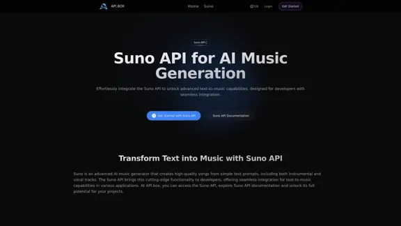 API.box: Suno API für KI-gestützte 