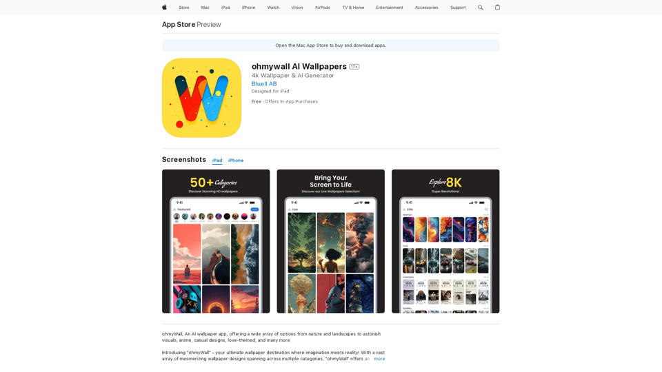 ohmywall KI-Hintergründe im App Store 
