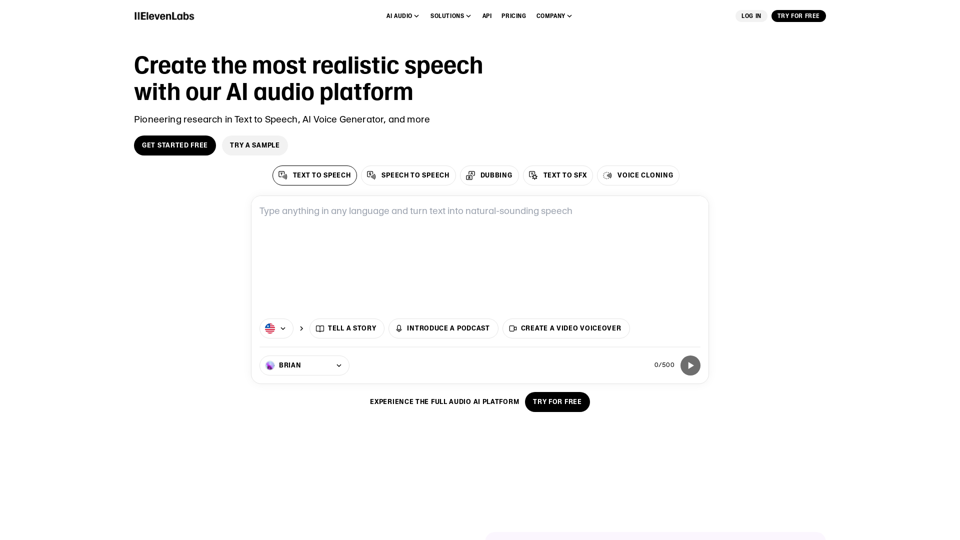 Text to Speech & AI Voice Generator | ElevenLabs 


