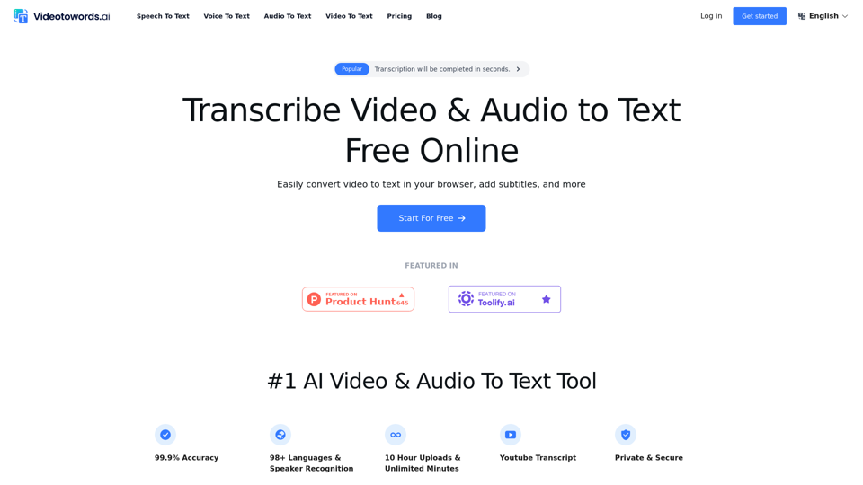 Herramienta AI de voz a texto: transcribe audio y vídeo a texto