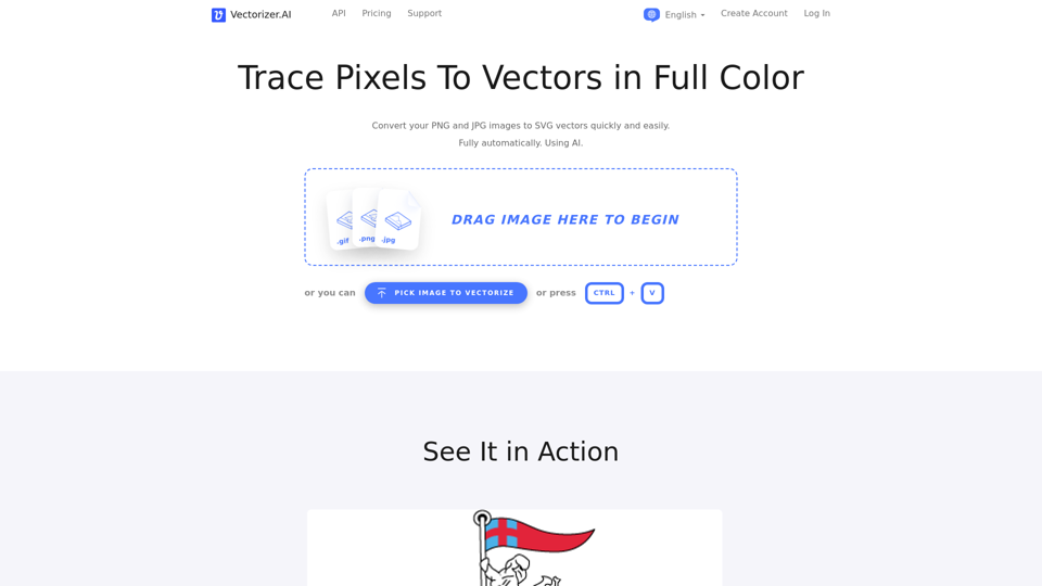 Convertir archivos PNG, JPG a vectores SVG en línea - Vectorizer.AI 


