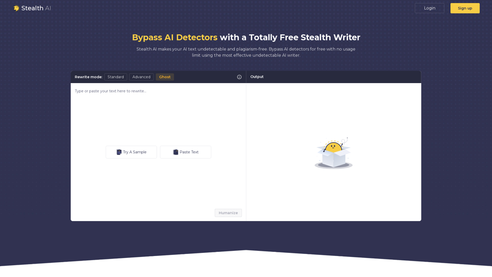 Stealth AI: Undetectable AI - Bypass AI Detector - Stealth Writer 
