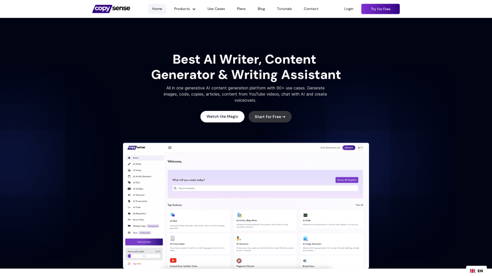 Copysense AI

Copysense AI is an innovative artificial intelligence technology designed to detect and prevent copyright infringement.