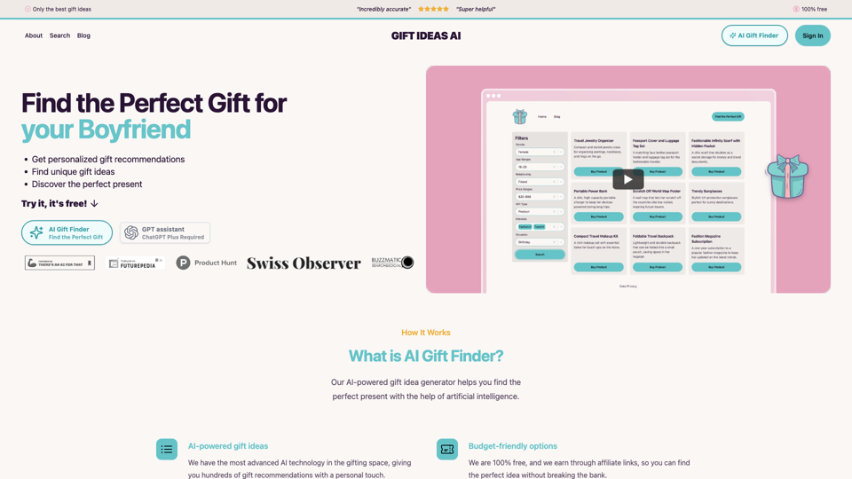 Gift Ideas AI: Free AI Gift Finder & Idea Generator