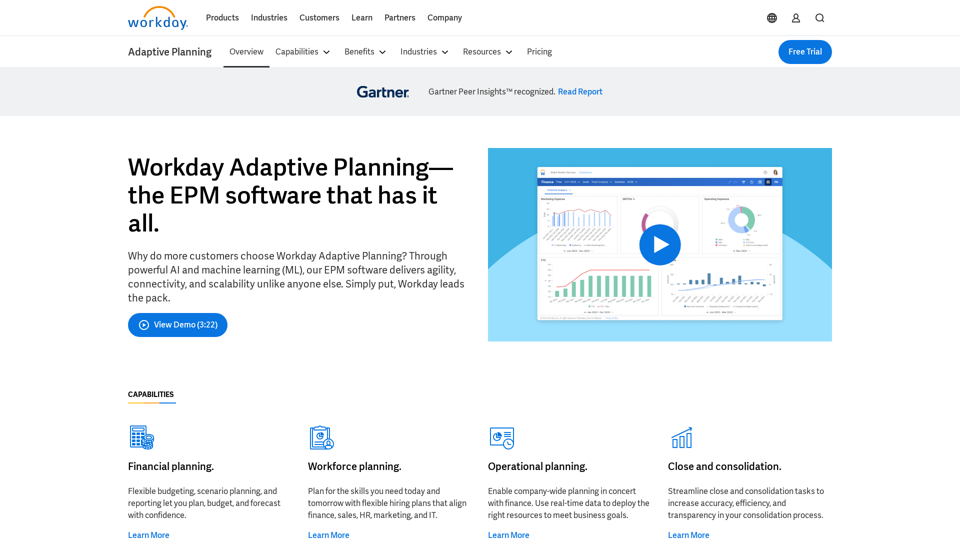 Adaptive Planning EPM 軟體 | Workday 美國