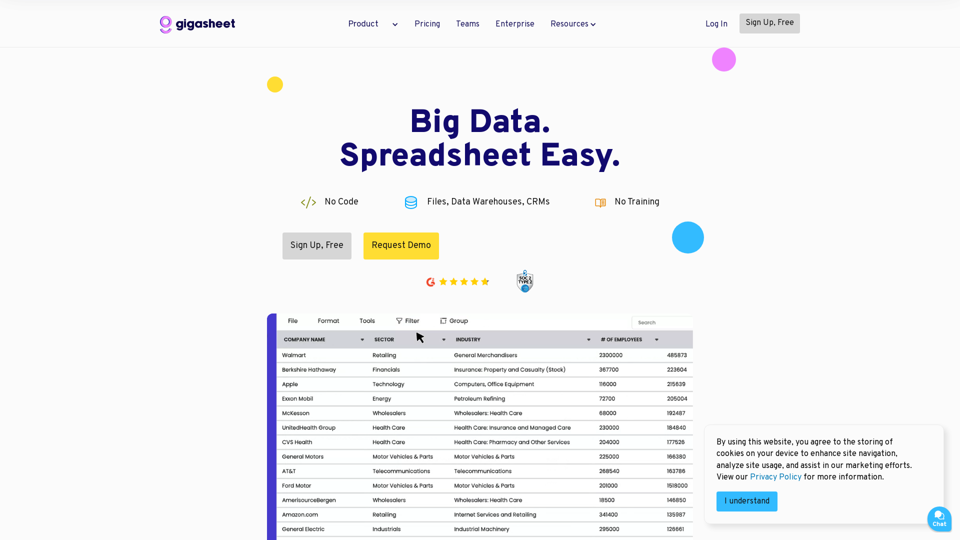 Gigasheet - Big Data Analytics That's Spreadsheet Easy.