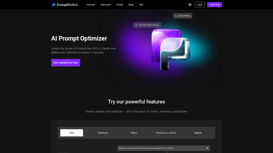 PromptPerfect - Gerador e Otimizador de Prompts de IA