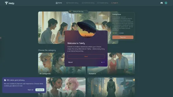 Talefy - Generador de Historias con IA | Historias Interactivas