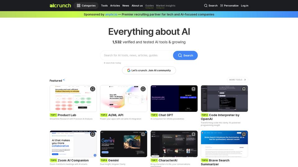 Everything about AI | aicrunch.io