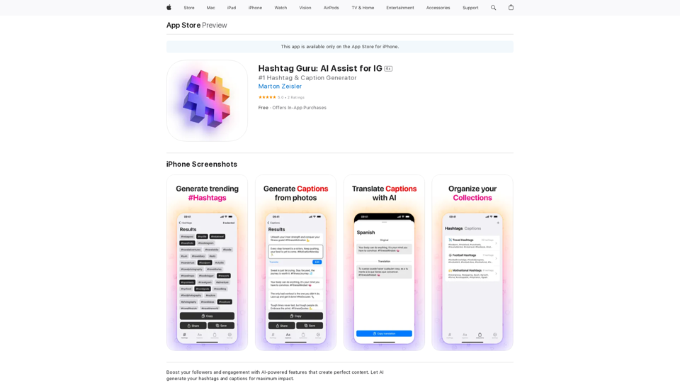 Hashtag Guru: AI Assistant for Instagram on the App Store