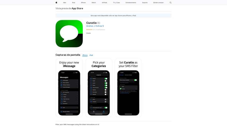 Curatio 在 App Store