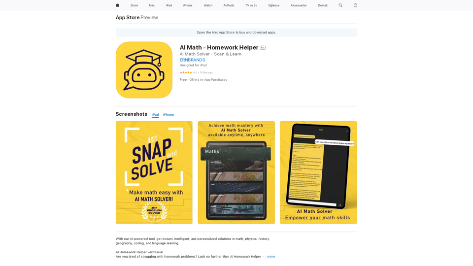 KI-Mathematik - Hausaufgaben-Helfer im App Store