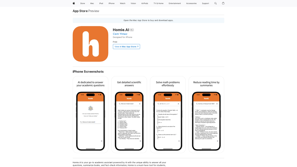 Homie.AI sur l'App Store