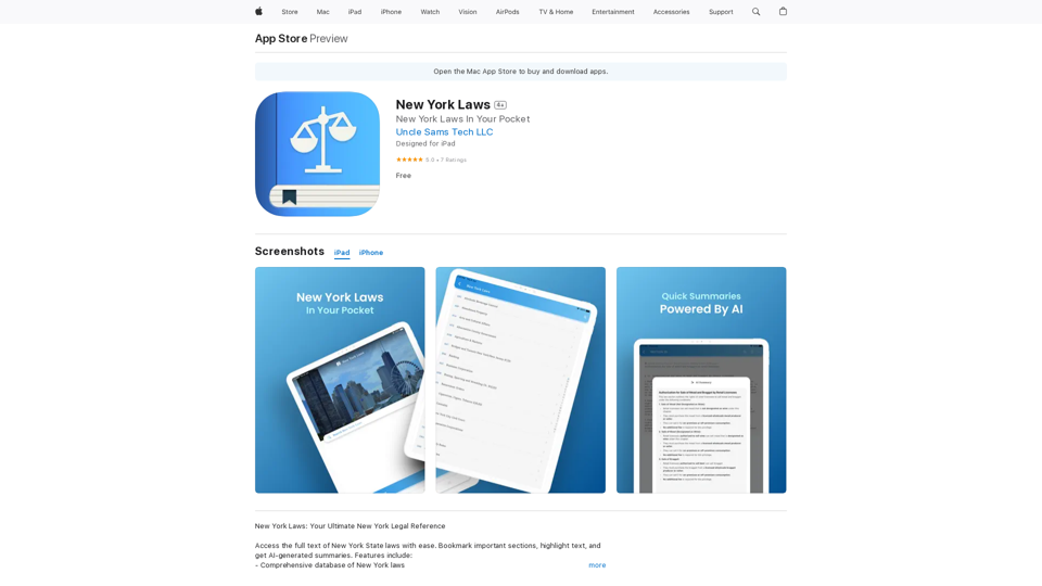 New York Laws on the App Store