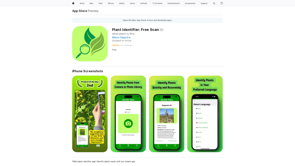 Identificador de Plantas: Escaneo Gratuito en la App Store