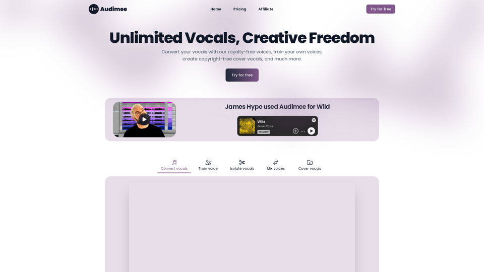 Audimee - Unlimited Vocals, Unlimited Creative Freedom