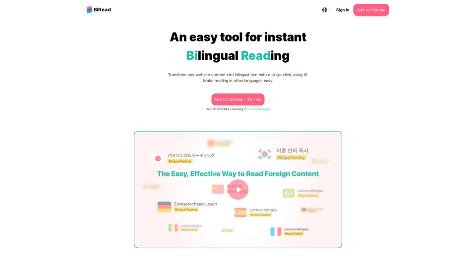 BiRead - A Simple Tool for Instant Bilingual Reading