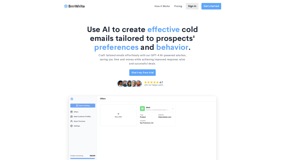 BrrrWrite - Create Compelling Cold Emails Using AI