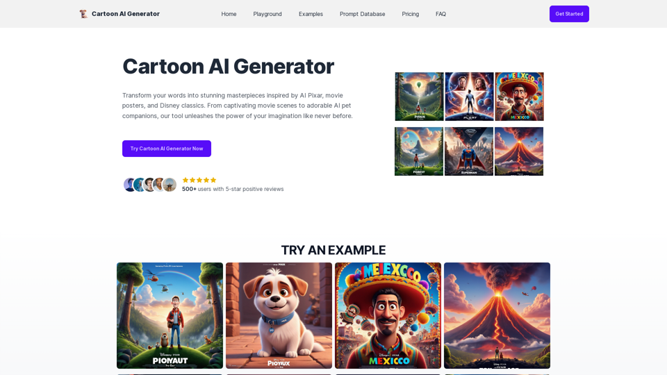 Créez un affiche Disney Pixar avec notre générateur d'image de cartoon et notre intelligence artificielle de création de cartoons.