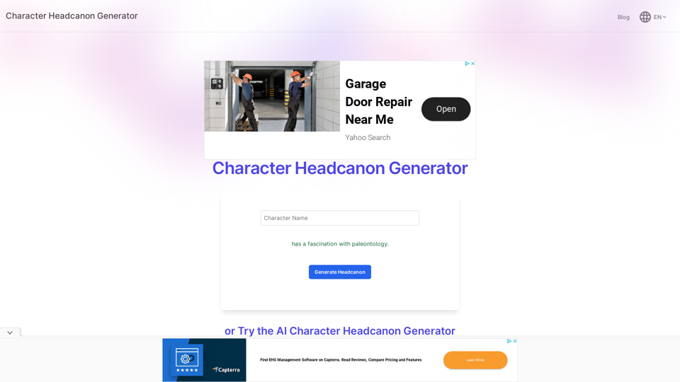 Charakter-Headcanon-Generator, ursprünglich von Perchance, erstellt einzigartige Charakter-Headcanons durch unseren Headcanon-Generator.
------
Charakter-Headcanon-Generator