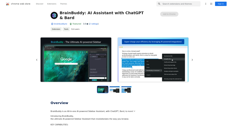 BrainBuddy: Assistente de IA com ChatGPT & Bard