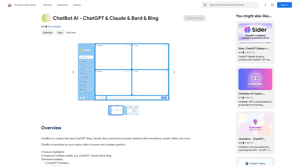 ChatBot AI - ChatGPT & Claude & Bard & Bing

Overview

ChatBot AI is a revolutionary technology that enables computers to understand and respond to human input in a conversational manner. This technology has given rise to various AI models, including ChatGPT, Claude, Bard, and Bing, which are transforming the way humans interact with machines.

ChatGPT

ChatGPT is a language model developed by OpenAI that uses a combination of machine learning algorithms and large datasets to generate human-like responses to user input. It can understand and respond to a wide range of topics, from simple queries to complex conversations.

Claude

Claude is another AI model developed by Anthropic, a company focused on natural language processing. Claude is designed to be more conversational and engaging than traditional chatbots, with the ability to understand nuances of language and respond accordingly.

Bard

Bard is a conversational AI developed by Google, designed to generate human-like responses to user input. Bard uses a combination of machine learning algorithms and large datasets to understand and respond to a wide range of topics, from simple queries to complex conversations.

Bing

Bing is a search engine developed by Microsoft that incorporates AI technology to provide more accurate and relevant search results. Bing also includes a chatbot feature that allows users to ask questions and receive responses in a conversational manner.

Comparison

While all four AI models are designed to understand and respond to human input, they differ in their approach and capabilities. ChatGPT is focused on generating human-like responses, while Claude is designed to be more conversational and engaging. Bard is focused on generating accurate and relevant responses, while Bing is focused on providing accurate search results.

Applications

The applications of ChatBot AI are vast and varied, from customer service and tech support to language translation and content generation. As the technology continues to evolve, we can expect to see even more innovative applications of ChatBot AI in the future.