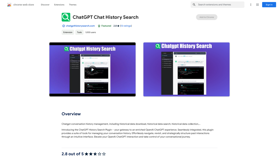 ChatGPT Chat History Search