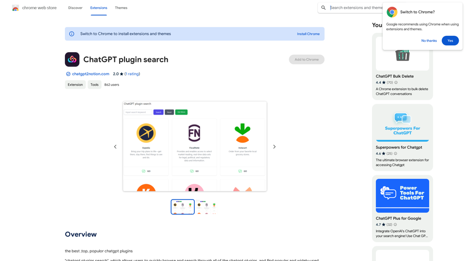 Searching for ChatGPT Plugins

Searching for ChatGPT plugins can be an exciting experience, as it allows you to explore and discover new features and functionalities to enhance your conversational AI model. Here are some ways to search for ChatGPT plugins:

Official Plugin Directory

The official ChatGPT plugin directory is a great place to start your search. This directory provides a curated list of plugins that are compatible with ChatGPT, along with their descriptions, features, and installation instructions.

GitHub and Open-Source Repositories

GitHub and other open-source repositories are treasure troves for ChatGPT plugins. You can search for plugins using keywords like "ChatGPT plugin" or "conversational AI plugin" to find relevant repositories. You can also explore popular open-source repositories like the ChatGPT community repository.

Plugin Marketplaces

Some plugin marketplaces, like the ChatGPT Marketplace, offer a wide range of plugins for ChatGPT. These marketplaces often provide user reviews, ratings, and descriptions to help you make informed decisions.

Forums and Communities

ChatGPT forums and communities are great places to ask for plugin recommendations or search for plugins. You can ask other users about their favorite plugins or search for threads related to specific plugin categories.

Search Engines

Finally, you can use search engines like Google to search for ChatGPT plugins. Use specific keywords like "ChatGPT plugin for [specific feature]" or "best ChatGPT plugins" to get relevant results.

Remember to always evaluate the plugins you find based on their compatibility, features, and user reviews before installing them. Happy searching!