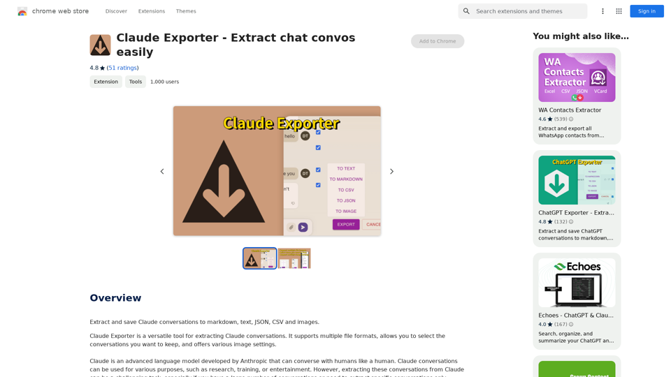 Claude Exporter - Extraire les conversations de chat facilement