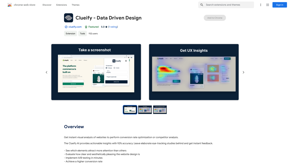 Clueify - Design Orientado por Dados