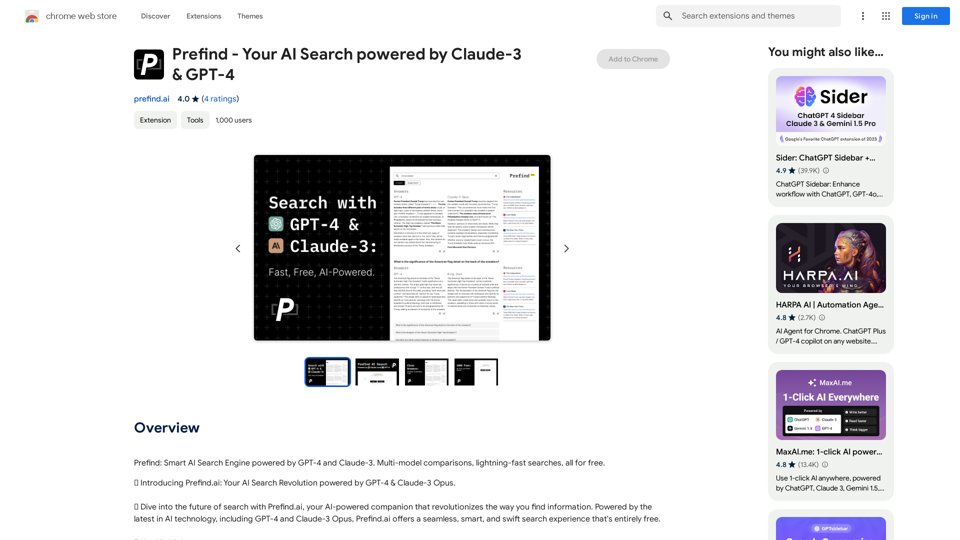 Prefind - Your AI Search powered by Claude-3 & GPT-4