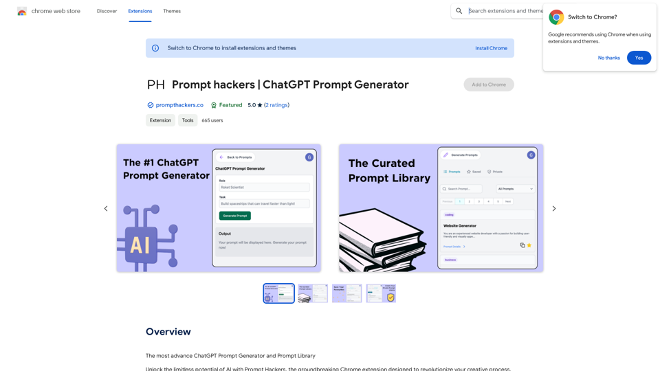 Prompt Hackers
=====================

Generate creative and effective prompts to get the most out of your language model.