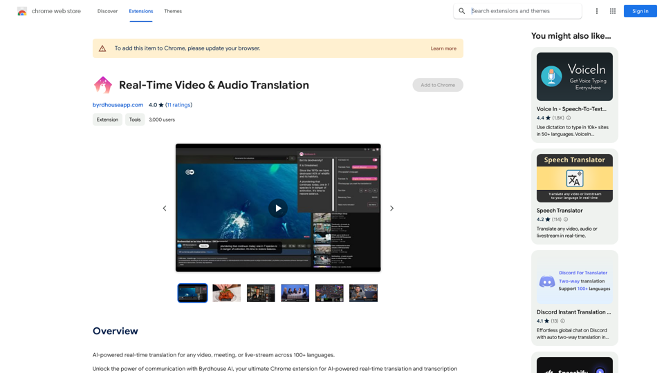 Real-Time Video & Audio Translation