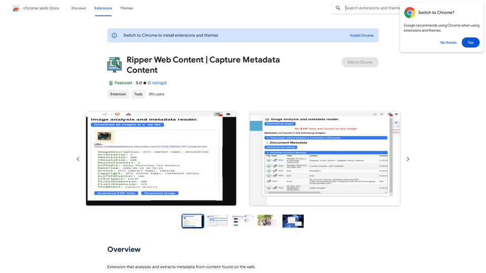 Ripper Web Content | Capture Metadata Content