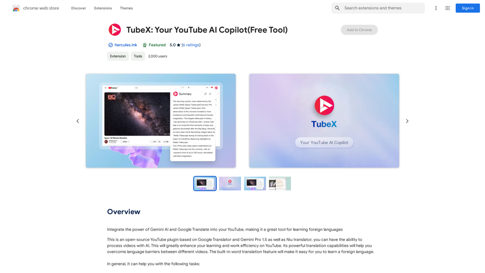 TubeX: Votre Copilote YouTube IA (Outil Gratuit)