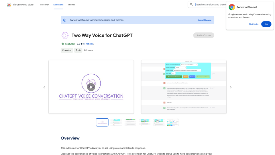 Two-Way Voice for ChatGPT
==========================

Overview

The two-way voice feature for ChatGPT enables users to engage in natural, conversational interactions with the AI model using voice commands. This innovative technology allows users to ask questions, provide information, and receive responses in real-time, creating a more human-like experience.

Key Benefits

* Enhanced User Experience: Two-way voice interaction provides a more intuitive and engaging way to interact with ChatGPT, making it feel more like a conversation with a human.
* Increased Accessibility: This feature enables users to interact with ChatGPT hands-free, making it ideal for individuals with disabilities, busy professionals, or those in situations where typing is not feasible.
* Improved Efficiency: Two-way voice interaction allows users to quickly ask questions and receive responses, streamlining their workflow and increasing productivity.

Technical Requirements

* Speech-to-Text Technology: Advanced speech-to-text algorithms are used to accurately transcribe user voice inputs into text.
* Natural Language Processing (NLP): ChatGPT's NLP capabilities are utilized to understand the context and intent behind user voice inputs, generating relevant and accurate responses.
* Text-to-Speech Technology: The AI model's responses are converted into natural-sounding speech, allowing users to hear the answers to their questions.

Potential Applications

* Virtual Assistants: Two-way voice interaction can be integrated into virtual assistants, enabling users to engage in conversational interactions with AI-powered assistants.
* Customer Service Chatbots: This feature can be used to create more human-like customer service experiences, allowing customers to interact with chatbots using voice commands.
* Language Learning Platforms: Two-way voice interaction can be used to create immersive language learning experiences, enabling users to practice conversational skills with AI-powered language partners.