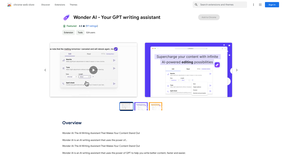 Wonder AI - Your GPT Writing Assistant