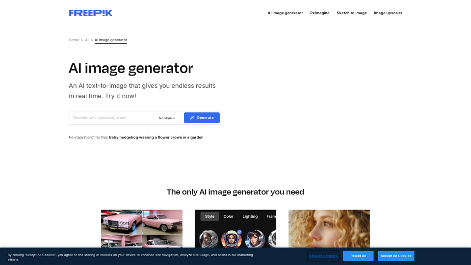 AI Image Generator - Free Text to Image | Freepik

Generate stunning images from text prompts with our AI-powered tool. No design skills needed!