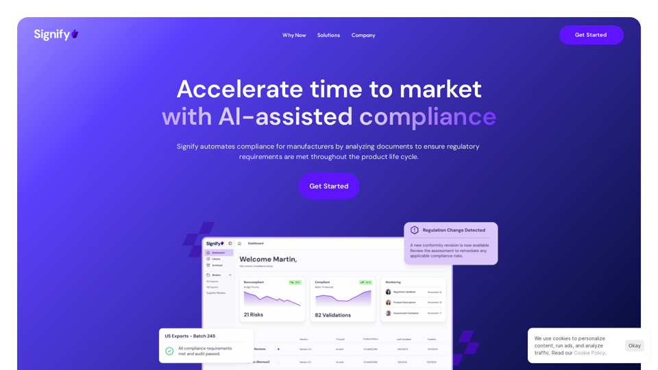 Signify - Compliance Management System for Manufacturing