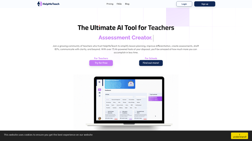 HelpMeTeach - AI Simplifies Teaching | Lesson Plans, Assessments, and More!