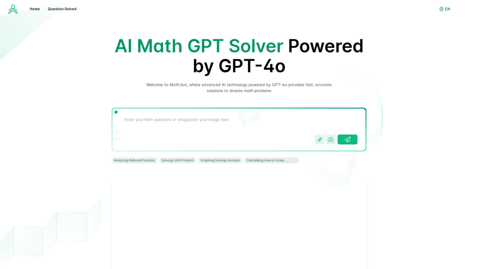 Résolveur de mathématiques GPT alimenté par GPT-4o | Robot mathématique en ligne gratuit