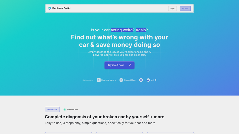 MechanicBotAI | AI Diagnosis For Your Car